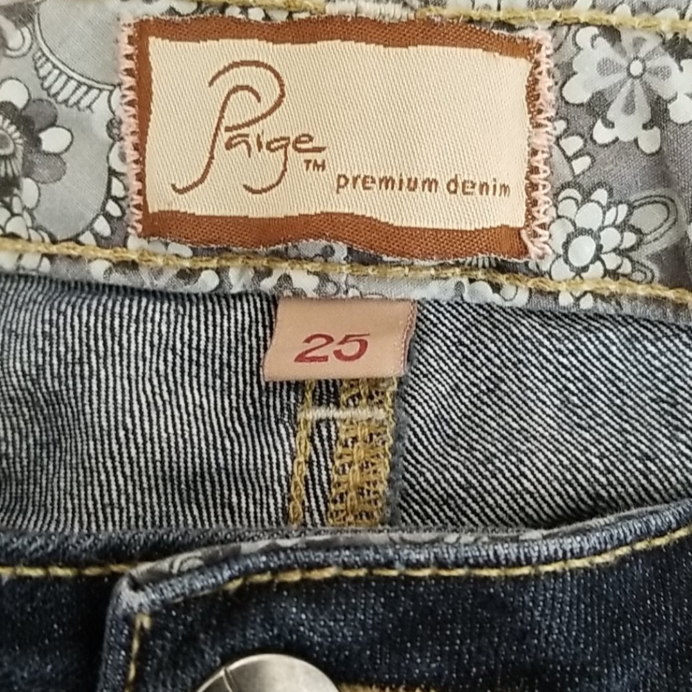 Paige Premium Long Bermuda Jean Shorts Size 25 - Picture 6 of 9